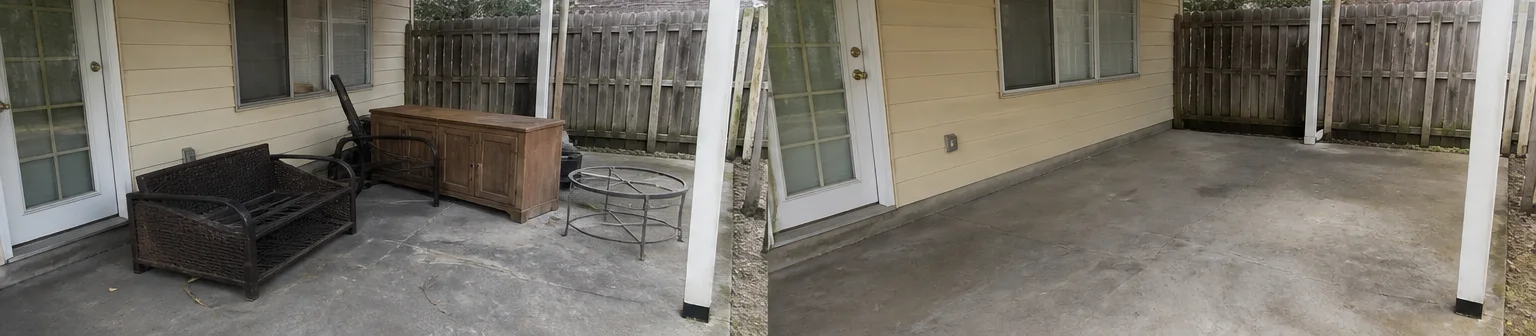 Three visual before-and-after examples of furniture removal, example 3